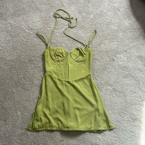 White fox mini corset dress in size small